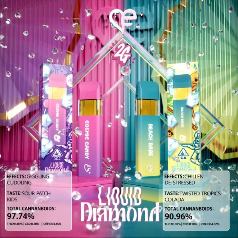 Favs Cosmic Candy & Beach Babe 2G Liquid Diamond – Strongest THC Vape