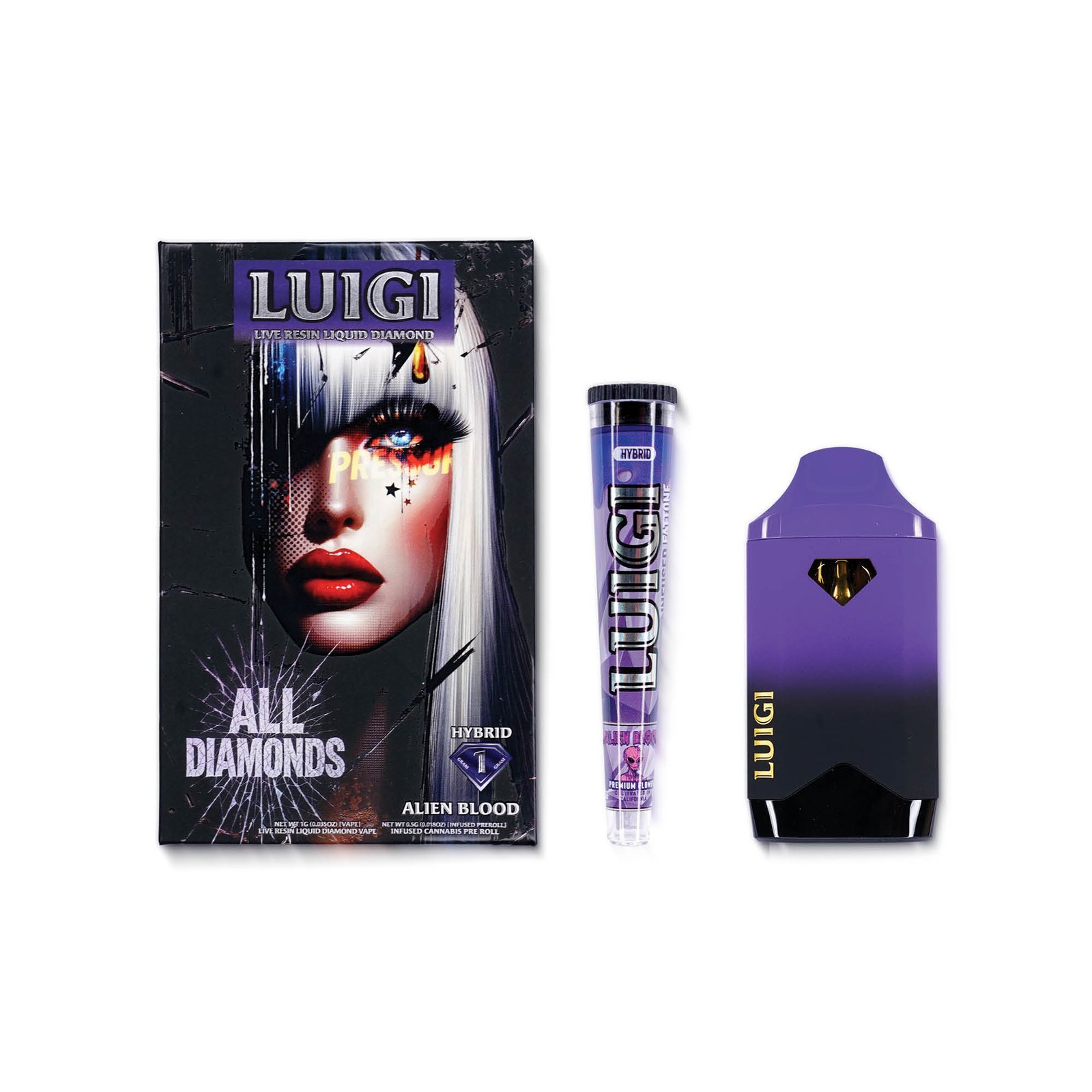 Luigi Series 5 Alien Blood 2G Disposable β Strongest THC Vape