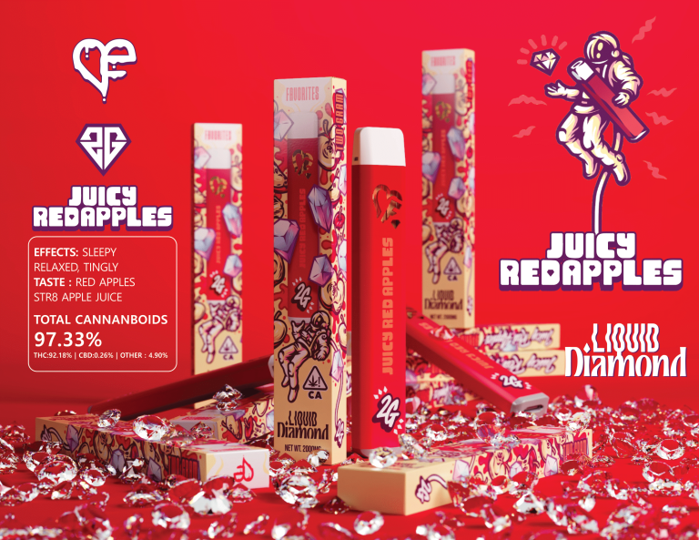 Favs Juicy Red Apples 2G Liquid Diamond β Strongest THC Vape