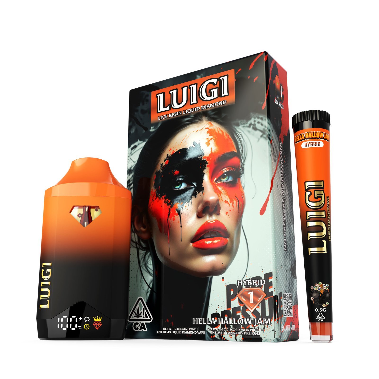 Luigi Series 6 Hella Hallow Jam 2G Disposable β Strongest THC Vape
