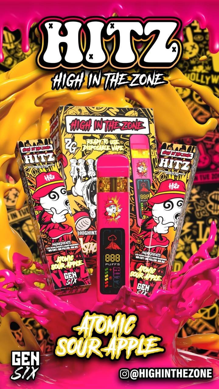 Hitz Gen 6 Atomic Sour Apple 2G Disposable – Strongest THC Vape