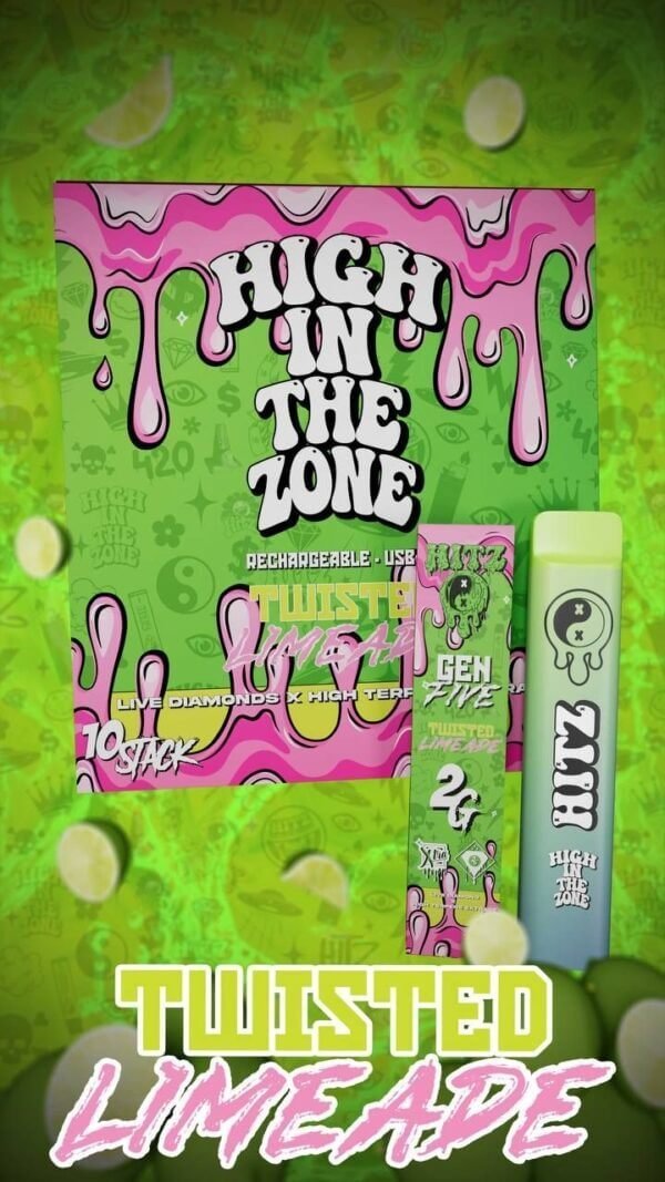 Hitz Liquid Diamonds Twisted Limeade 2G Disposable – Strongest THC Vape