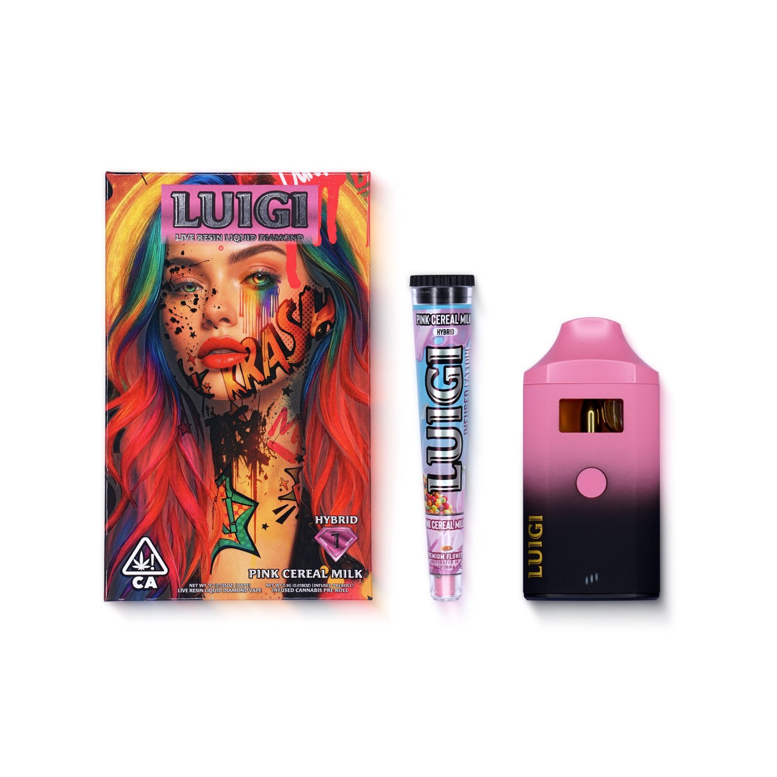 Luigi Series 2 Pink Cereal Milk 2G Disposable β Strongest THC Vape