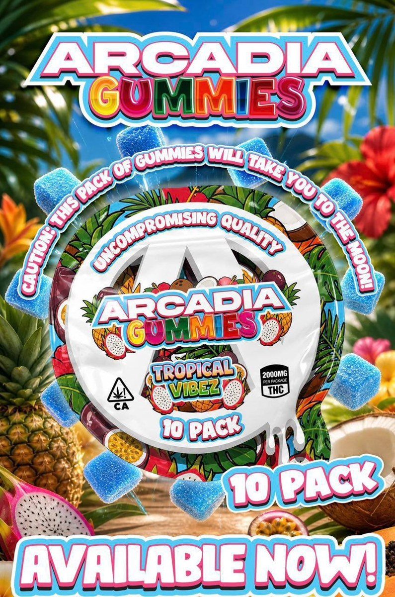 New Arcadia Gummies 2000MG 10 Pack – photo 4 – Strongest THC Vape