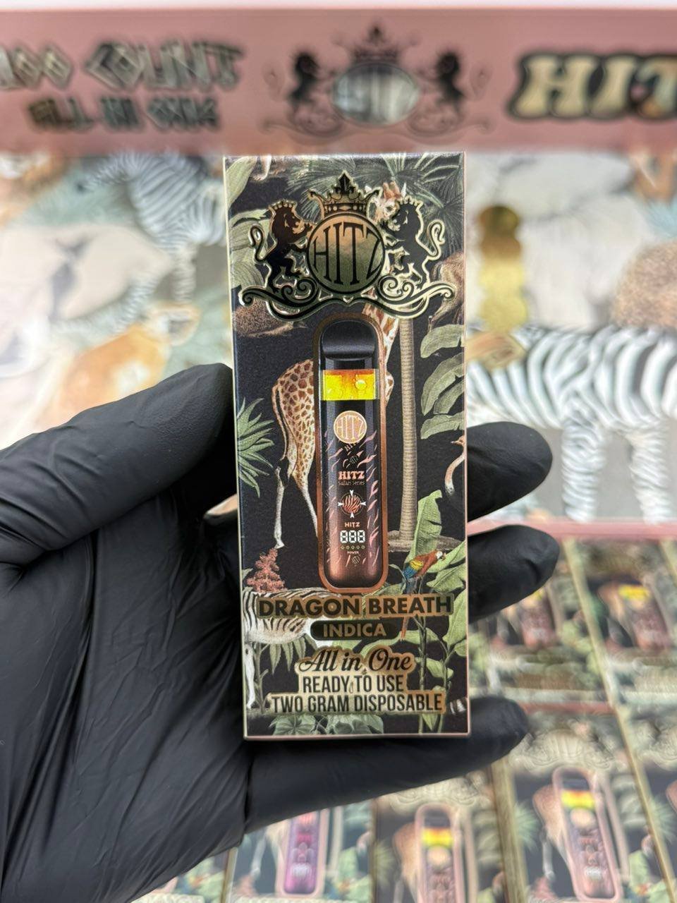 Hitz Safari Dragon Breath 2G Disposable (Indica) – Strongest THC Vape