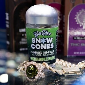 Big Chief Snow Cone Green Apple Infused Pre-Rolls – 5 Pack – Strongest THC Vape